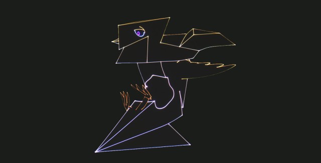 MC Blorange laser animations with soundtrack Fondation Louis Vuitton 2018 1 hz