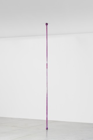 Chadwick Rantanen Telescopic Pole [AP Glide Balls/Distressed Purple], 2015 Anodized aluminum, plastic, walkerballs Dimensions variable  (from 260 - 800 cm. // 102 to 315 in.)