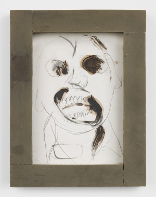 Emmanuel Beguinot Bitulinum, 2026 Graphite, chalk, oil on paper, artist frame 39 x 29 cm. 15 3/8 x 11 3/8 in.
