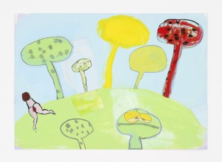 Untitled, 29?7x42cm, oil, pencil & mixed media on paper 2022