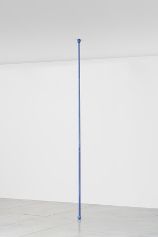 Chadwick Rantanen Telescopic Pole [Tommyles/Distressed Blue], 2025 Anodized aluminum, plastic, walkerballs Dimensions variable  (from 260 - 800 cm. // 102 to 315 in.)