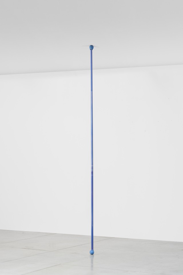 Chadwick Rantanen Telescopic Pole [Tommyles/Distressed Blue], 2025 Anodized aluminum, plastic, walkerballs Dimensions variable  (from 260 - 800 cm. // 102 to 315 in.)