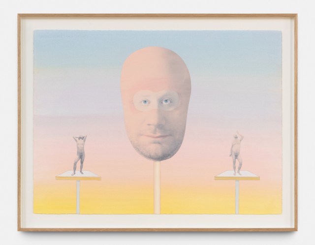 Sans titre,56x76 cm, huile, impression digitale   & collage  sur papier, 2021