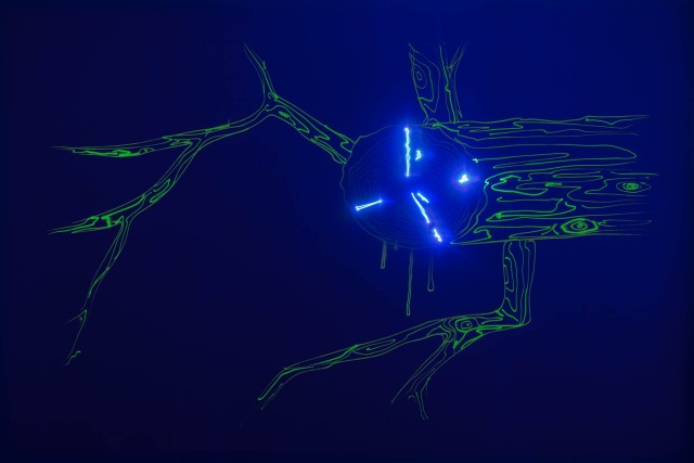 Matt Copson Lake Hollywood, 2026 Laser projection on phosphorescent paint Dimensions variable Ed. 3 + 1 AP (MCOP2605003)