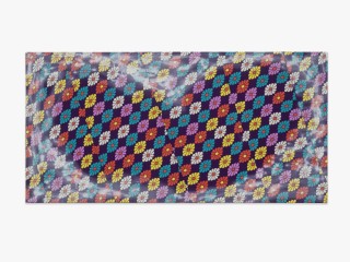 Maggie Lee Photo Booth, 2024 Mixed media on canvas 61 x 122 cm. 24 x 48 in.